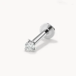 Micro Diamond Helix Single Stud Earring In Silver