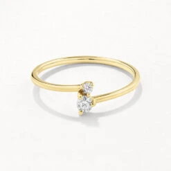 Micro Diamond Toi Et Moi Ring In 10k Gold