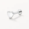 Micro Heart Helix Single Stud Earring In Silver