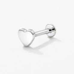 Micro Heart Helix Single Stud Earring In Silver