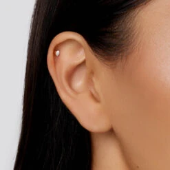 Micro Heart Helix Single Stud Earring In Silver -Fashion Accessories Store micro heart helix single stud earring in silver medley jewellery earrings 39441682563302