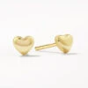 Micro Heart Stud Earrings In 10k Gold