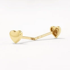 Micro Heart Stud Earrings In 10k Gold -Fashion Accessories Store micro heart stud earrings in 10k gold medley jewellery earrings 41811285147878