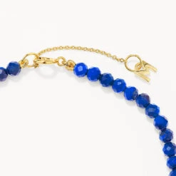 Micro Lapis Lazuli Bead Bracelet In Gold -Fashion Accessories Store micro lapis lazuli bead necklace in gold medley jewellery bangle bracelet 39721042673894