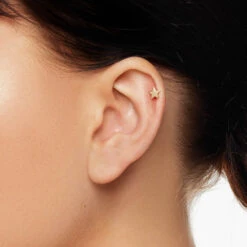 Micro Star Helix Single Stud Earring In 10k Gold -Fashion Accessories Store micro star helix single stud earring in 10k gold medley jewellery earrings 39729449599206