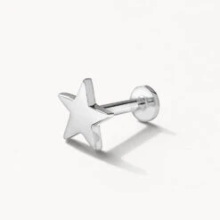 Micro Star Helix Single Stud Earring In Silver