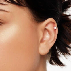 Micro Star Helix Single Stud Earring In Silver -Fashion Accessories Store micro star helix single stud earring in silver medley jewellery earrings 39729448943846