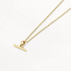 Micro T-Bar Necklace In 10k Gold -Fashion Accessories Store micro t bar necklace in 10k gold medley jewellery necklace 41223654801638