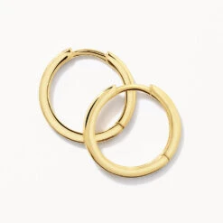 Midi Charm Huggie Earrings In 10k Gold -Fashion Accessories Store midi charm huggie earrings in 10k gold medley jewellery earrings 39071883657446