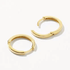 Midi Charm Huggie Earrings In 10k Gold -Fashion Accessories Store midi charm huggie earrings in 10k gold medley jewellery earrings 39071883886822