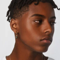 Midi Charm Huggie Earrings In 10k Gold -Fashion Accessories Store midi charm huggie earrings in 10k gold medley jewellery earrings 39144372404454