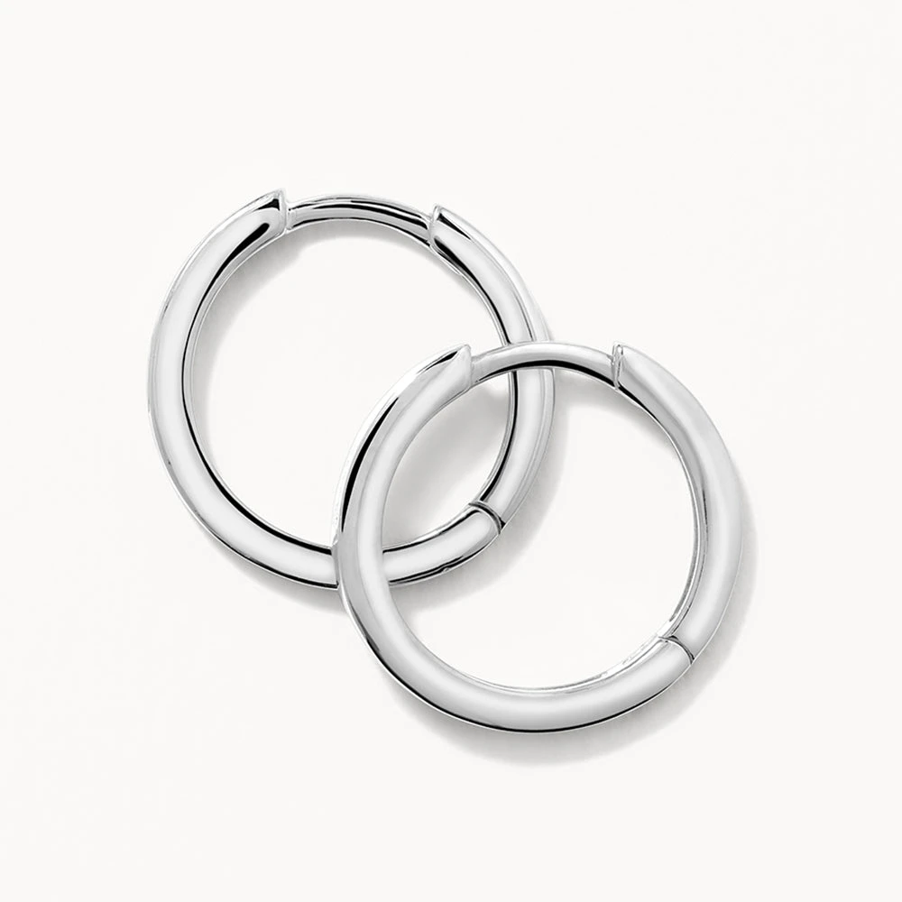 Midi Charm Huggie Earrings In Silver 1 Midi Charm Huggie Earrings In Silver