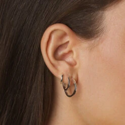 Midi Charm Huggie Earrings In Silver 20 Midi Charm Huggie Earrings In Silver -Fashion Accessories Store midi charm huggie earrings in silver medley jewellery earrings 39080023949542