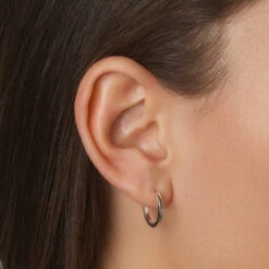 Midi Charm Huggie Earrings In Silver 23 Midi Charm Huggie Earrings In Silver -Fashion Accessories Store midi charm huggie earrings in silver medley jewellery earrings 39080024047846