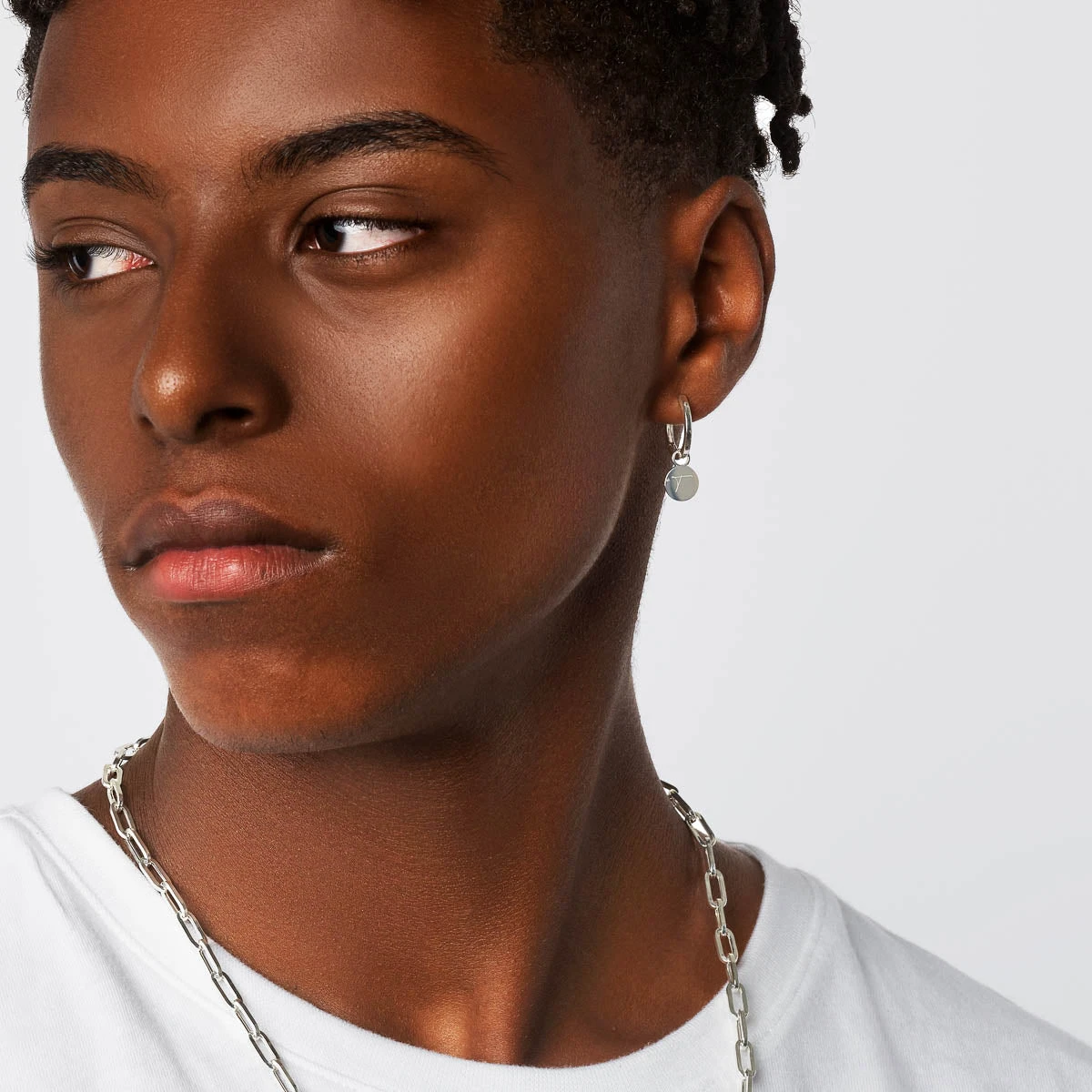 Midi Charm Huggie Earrings In Silver 12 Midi Charm Huggie Earrings In Silver - Image 12