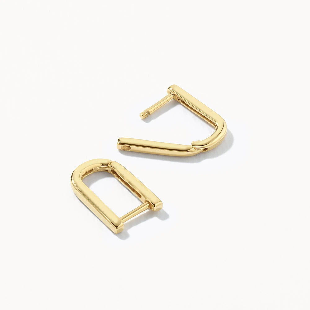 Midi Charm Paperclip Huggie Earrings In 10k Gold 4 Midi Charm Paperclip Huggie Earrings In 10k Gold - Image 4
