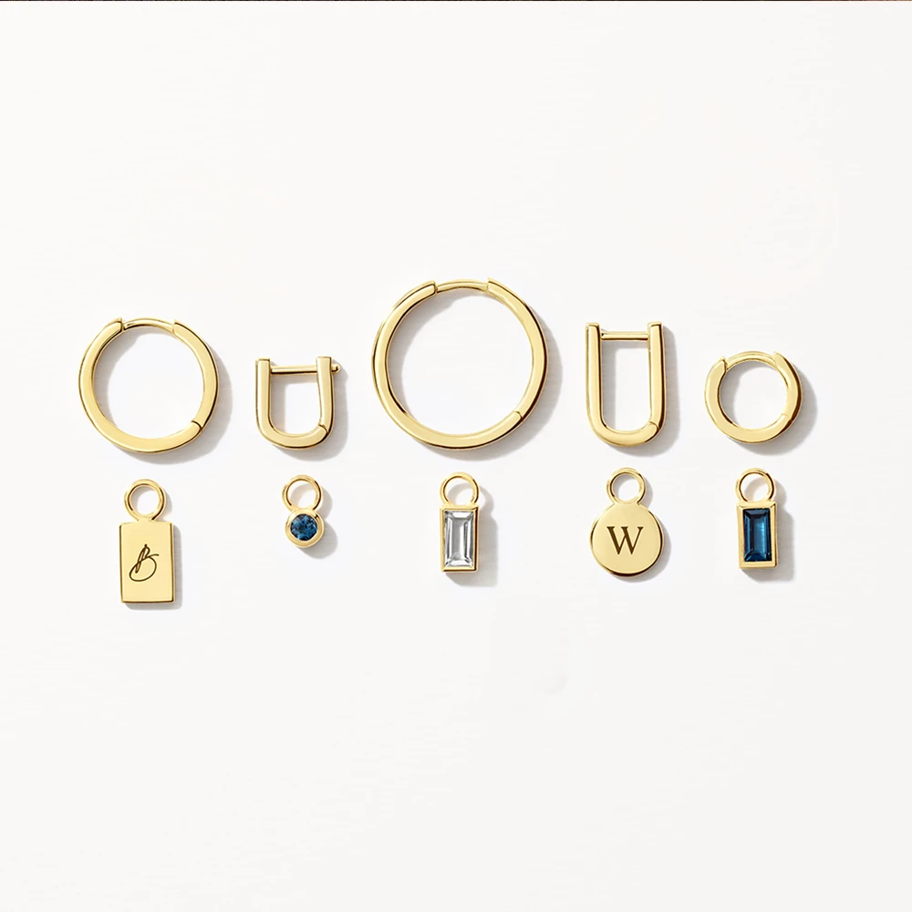Midi Charm Paperclip Huggie Earrings In 10k Gold 6 Midi Charm Paperclip Huggie Earrings In 10k Gold - Image 6
