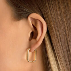 Midi Chunky Paperclip Earrings In Gold -Fashion Accessories Store midi chunky paperclip earrings in gold medley jewellery earrings 38207218352358