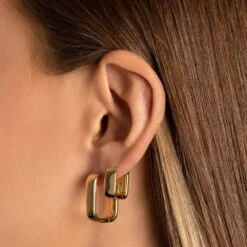 Midi Chunky Paperclip Earrings In Gold -Fashion Accessories Store midi chunky paperclip earrings in gold medley jewellery earrings 38207218417894
