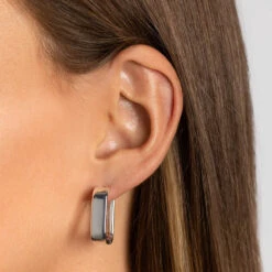 Midi Chunky Paperclip Earrings In Silver -Fashion Accessories Store midi chunky paperclip earrings in silver medley jewellery earrings 38207210193126