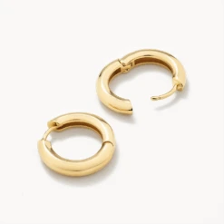 Midi Curve Hoop Earrings In Gold -Fashion Accessories Store midi curve hoop earrings in gold medley jewellery earrings 36827025768678