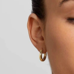 Midi Curve Hoop Earrings In Gold -Fashion Accessories Store midi curve hoop earrings in gold medley jewellery earrings 36849129619686