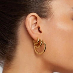 Midi Curve Hoop Earrings In Gold -Fashion Accessories Store midi curve hoop earrings in gold medley jewellery earrings 36887378788582