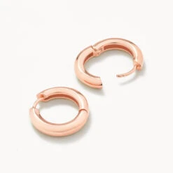Midi Curve Hoop Earrings In Rose Gold -Fashion Accessories Store midi curve hoop earrings in rose gold medley jewellery earrings 39714067120358
