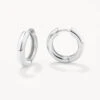 Midi Curve Hoop Earrings In Silver
