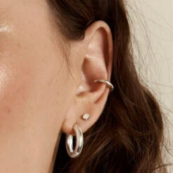 Midi Curve Hoop Earrings In Silver 11 Midi Curve Hoop Earrings In Silver -Fashion Accessories Store midi curve hoop earrings in silver medley jewellery earrings 36863391826150