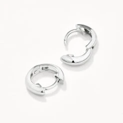 Midi Huggie Earrings In Silver -Fashion Accessories Store midi huggie earrings in silver medley jewellery earrings 36835519594726
