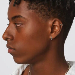 Midi Huggie Earrings In Silver -Fashion Accessories Store midi huggie earrings in silver medley jewellery earrings 39144329543910