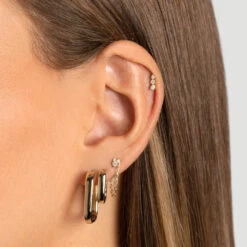 Midi Paperclip Earrings In Gold 16 Midi Paperclip Earrings In Gold -Fashion Accessories Store midi paperclip earrings in gold medley jewellery earrings 38207197872358