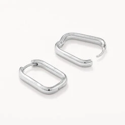 Midi Paperclip Earrings In Silver -Fashion Accessories Store midi paperclip earrings in silver medley jewellery earrings 38212772364518