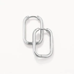 Midi Paperclip Earrings In Silver -Fashion Accessories Store midi paperclip earrings in silver medley jewellery earrings 38212772462822