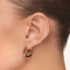 Midi Square Edge Hoops In Gold -Fashion Accessories Store midi square edge hoops in gold medley jewellery earrings 40469820604646