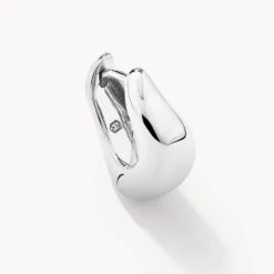 Midi Wave Dome Huggies In Silver -Fashion Accessories Store midi wave dome huggies in silver medley jewellery earrings 39932650455270