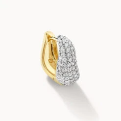 Midi White Topaz Pave Wave Huggies Dome In Gold 13 Midi White Topaz Pave Wave Huggies Dome In Gold -Fashion Accessories Store midi white topaz pave wave huggies dome in gold medley jewellery earrings 39932650127590