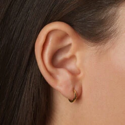 Mini Charm Huggie Earrings In 10k Gold -Fashion Accessories Store mini charm huggie earrings in 10k gold medley jewellery earrings 39079997210854