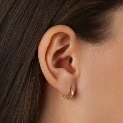 Mini Charm Huggie Earrings In 10k Gold -Fashion Accessories Store mini charm huggie earrings in 10k gold medley jewellery earrings 39079997243622