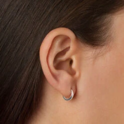 Mini Charm Huggie Earrings In Silver -Fashion Accessories Store mini charm huggie earrings in silver medley jewellery earrings 39079994523878