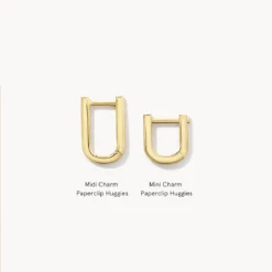 Mini Charm Paperclip Huggie Earrings In 10k Gold 25 Mini Charm Paperclip Huggie Earrings In 10k Gold -Fashion Accessories Store mini charm paperclip huggie earrings in 10k gold medley jewellery earrings 39080643526886