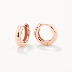 Mini Curve Hoop Earrings In Rose Gold