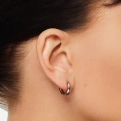 Mini Curve Hoop Earrings In Rose Gold -Fashion Accessories Store mini curve hoop earrings in rose gold medley jewellery earrings 39729470046438