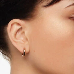 Mini Curve Hoop Earrings In Rose Gold -Fashion Accessories Store mini curve hoop earrings in rose gold medley jewellery earrings 39729470079206