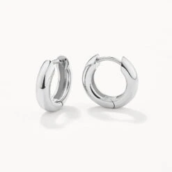Mini Curve Hoop Earrings In Silver