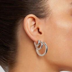 Mini Curve Hoop Earrings In Silver -Fashion Accessories Store mini curve hoop earrings in silver medley jewellery shop now earrings 36887394124006