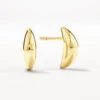Mini Dome Stud Earrings In Gold