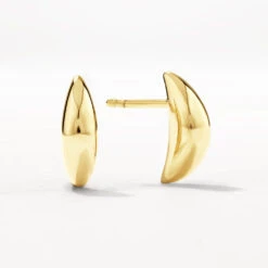 Mini Dome Stud Earrings In Gold