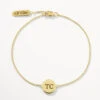 Mini Engravable Circle Bracelet In Gold